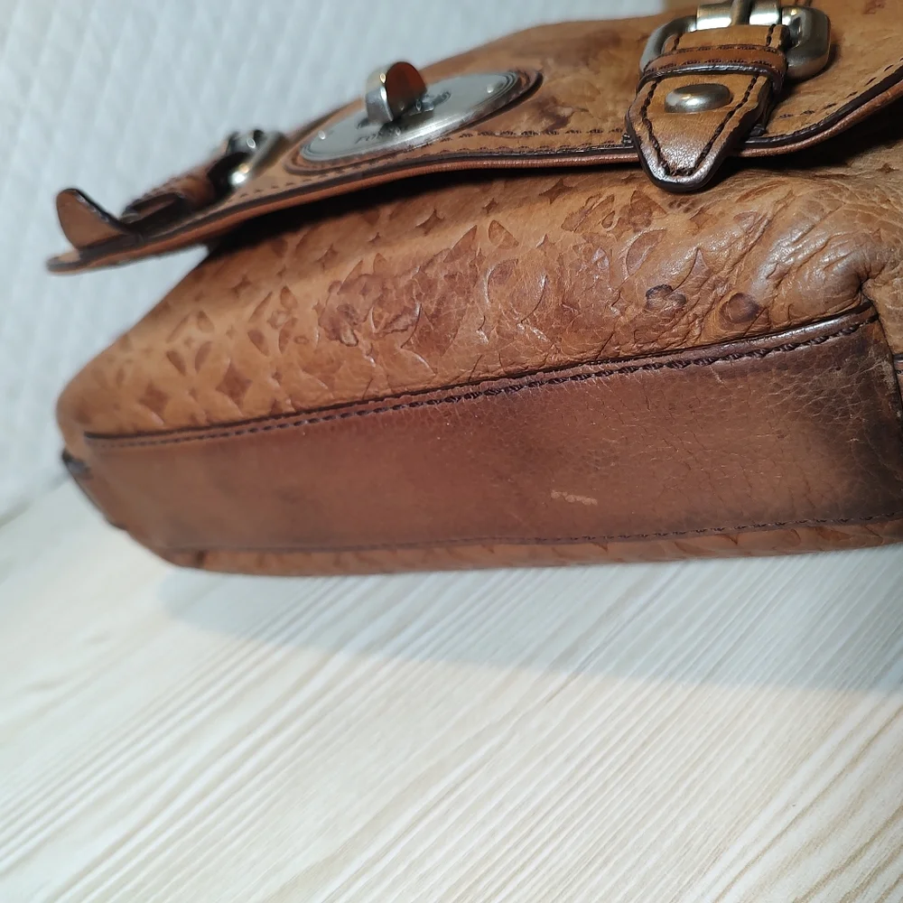 Fossil Tan Leather Crossbody Messenger bag